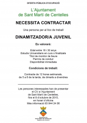 OFERTA DE TREBALL - DINAMITZADOR/A JUVENIL